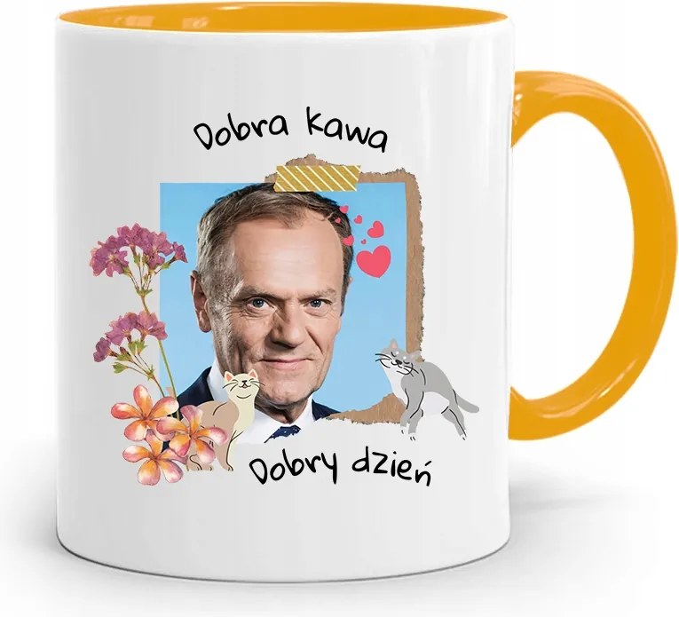 Bögre Sárga Donald Tusk Po Platform Ajándék