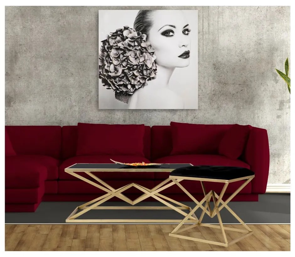 Piramid dohányzóasztal fekete üveg asztallappal, 110 x 60 cm - Mauro Ferretti