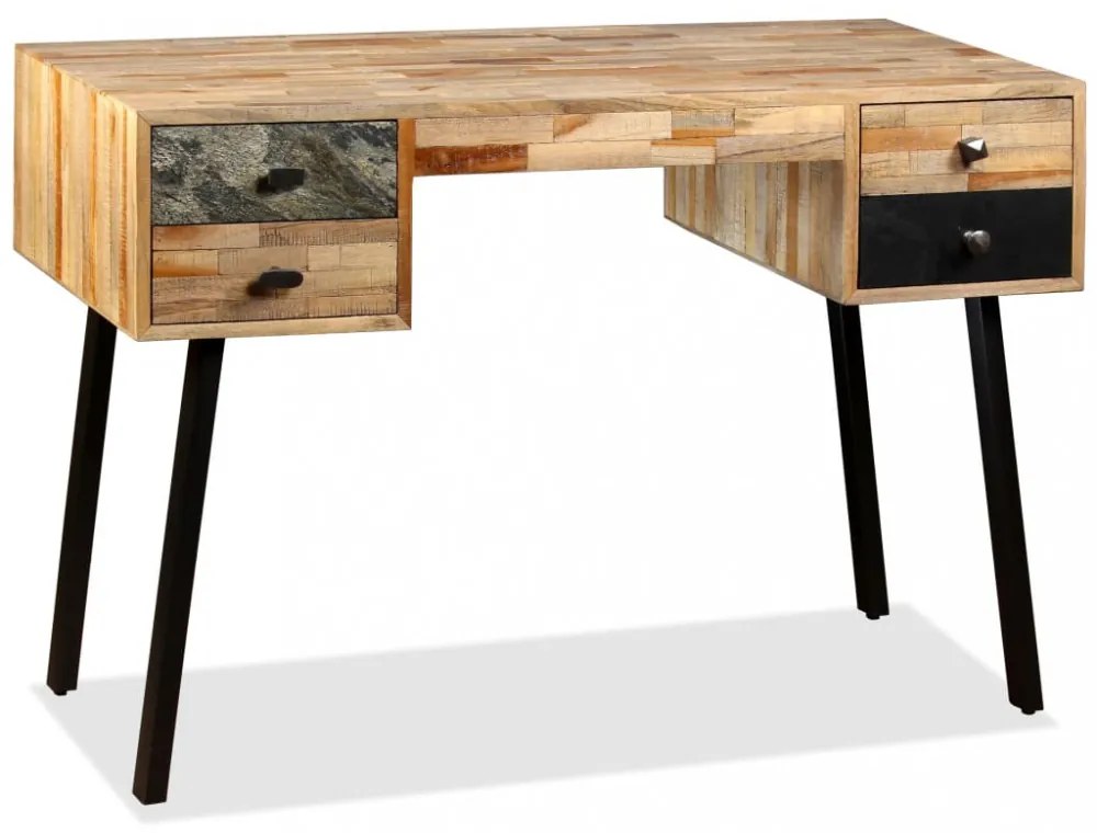 tömör újrahasznosított fa íróasztal 110 x 50 x 76 cm