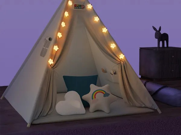 Deuba Gyerek teepee sátor 160x130x130 cm - szürke