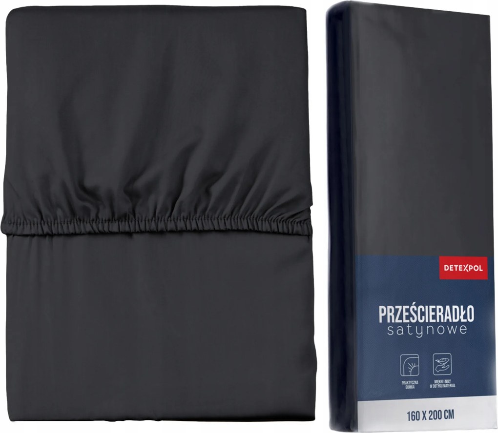 Mikroszatén Lepedő Gumis 120x200 Fekete