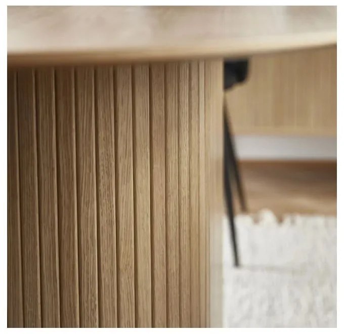 Étkezőasztal tölgyfa dekoros asztallappal 95x180 cm Nola – Unique Furniture