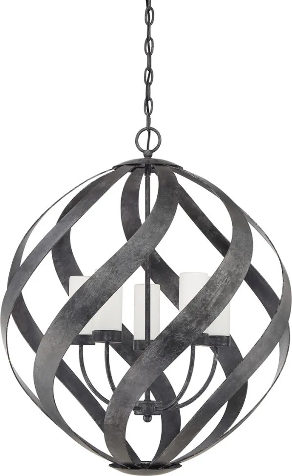 ELSTEAD QNBLACKSMITH5POBK BLACKSMITH Kültéri Függő Lámpa Fekete, Opál IP44