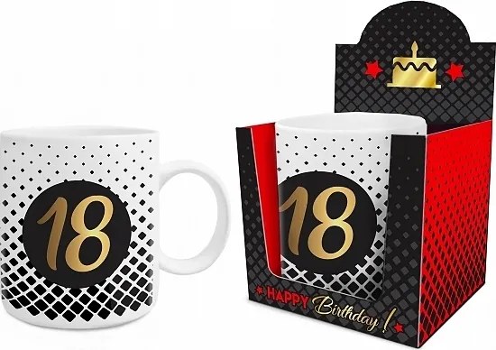 Bögre XXL Big Óriás Elegáns Ajándék 18 Éves Születésnapra Tizennyolcas