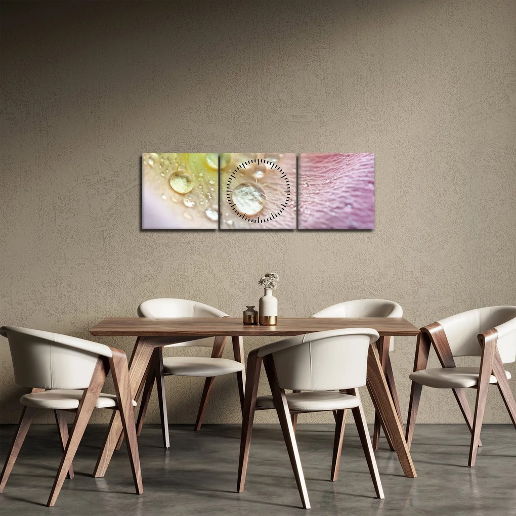 Kép - Harmatcseppek (órával) (90x30 cm)
