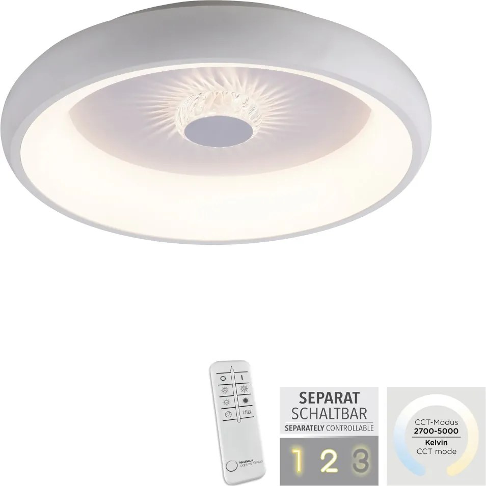 Paul Neuhaus glamour modern mennyezeti lámpa vertigo fehér szürke pln14384-16