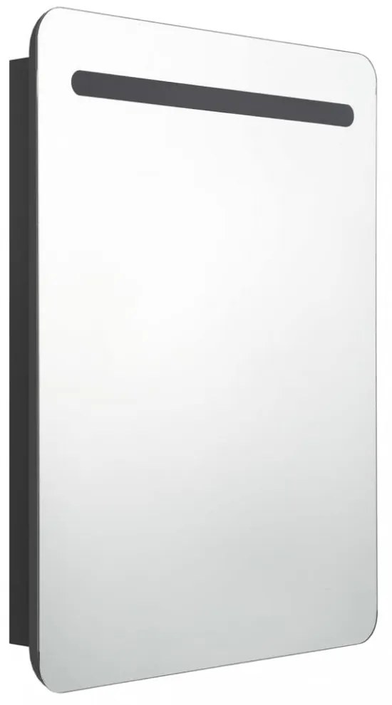 fekete LED-es tükrös fürdőszobaszekrény 60 x 11 x 80 cm