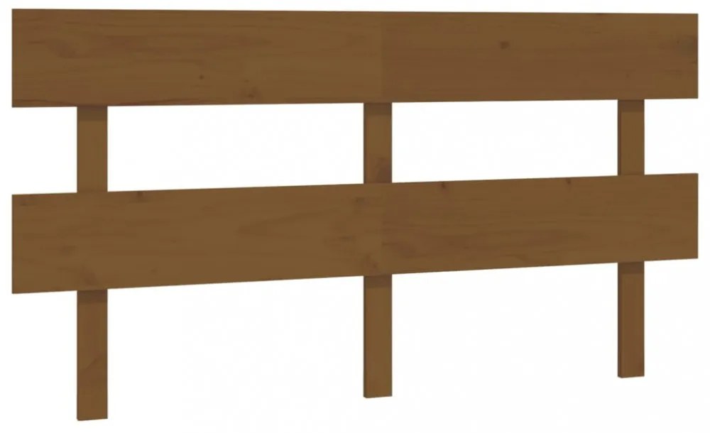 mézbarna tömör fenyőfa ágyfejtámla 154x3x81 cm