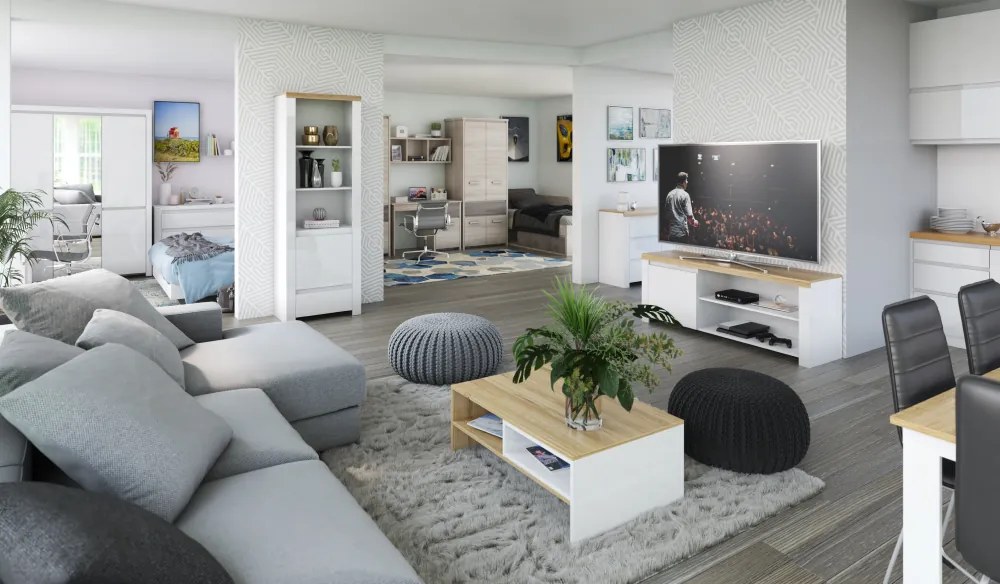 Vitrin 1D1W1S, nairobi gesztenye/onix, JESI NEW