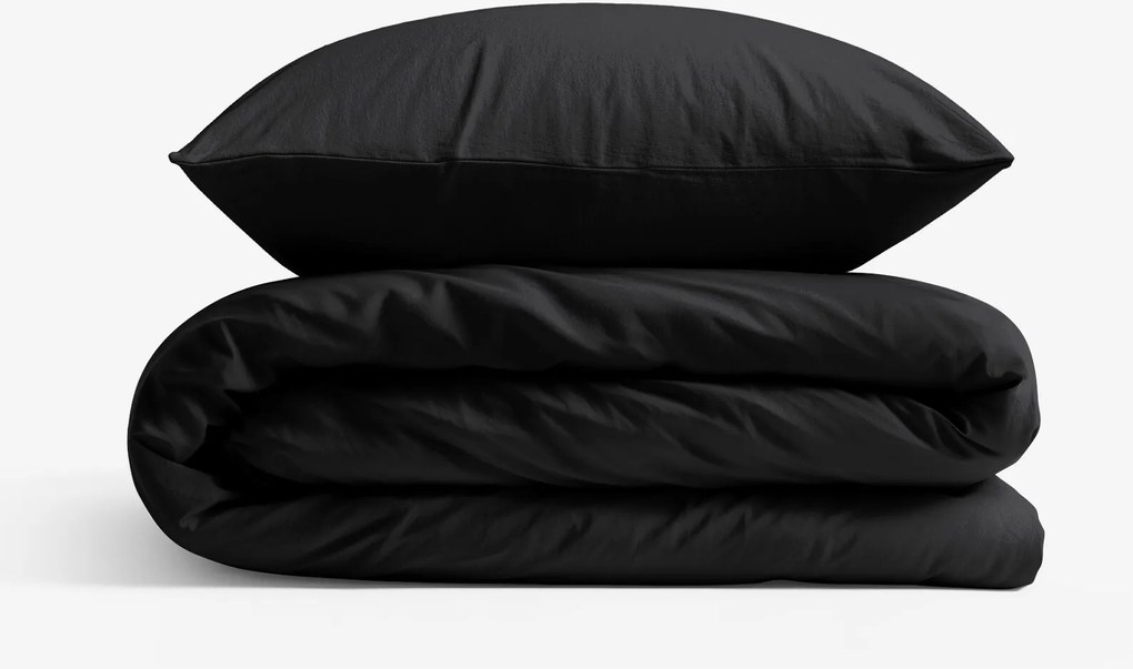 Goldea pamut ágyneműhuzat garnitúra - fekete 140 x 200 és 70 x 90 cm