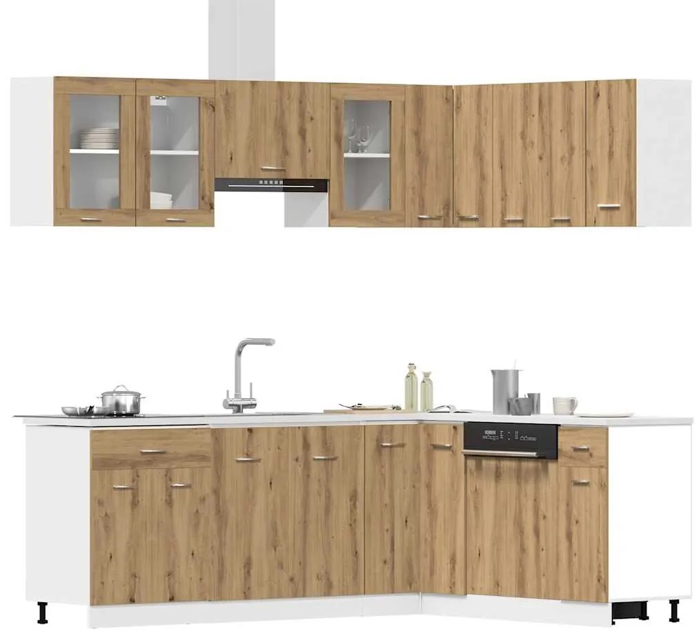 Lyon 11 darabos konyhaszekrény készlet Kézműves tölgy műszaki fa