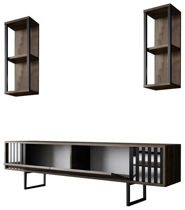TV szekrény Chrome Line - Walnut, Black