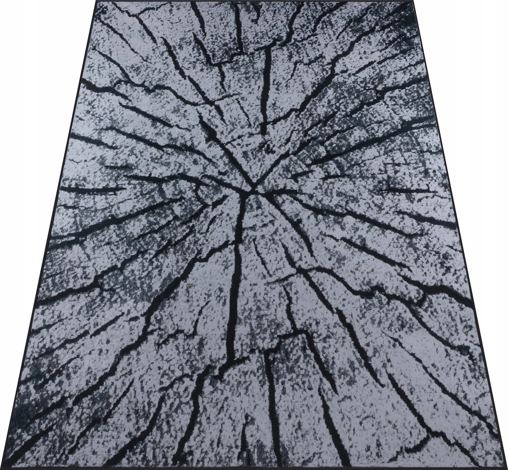 Szőnyeg 160X220 CM Nappaliba Szürke Fatörzs Természet Hatás 3D Csúszásgátló