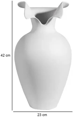 Fehér kerámiaváza 41,5x23 cm