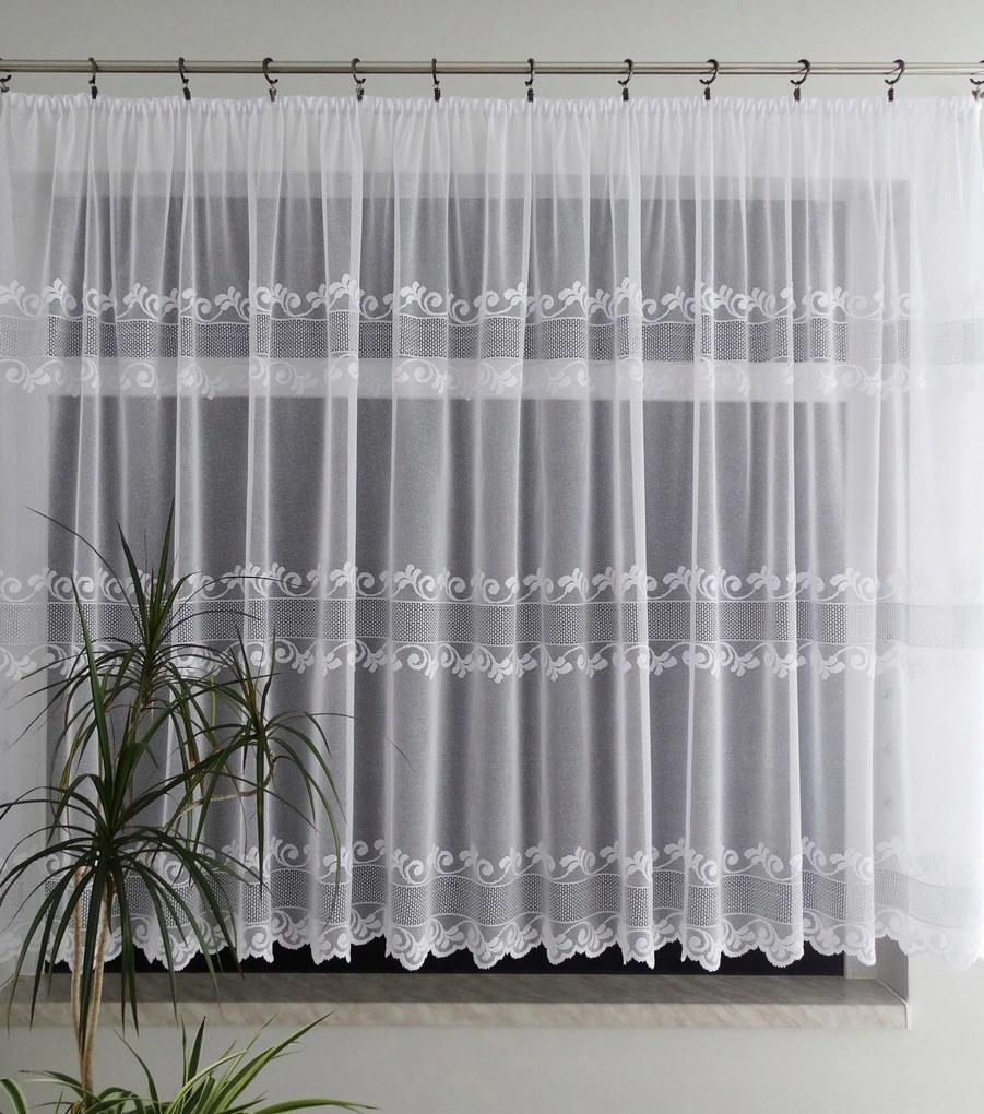 Mg Függöny 34951 Fehér Ezüst 250x160 kész M szalaggal