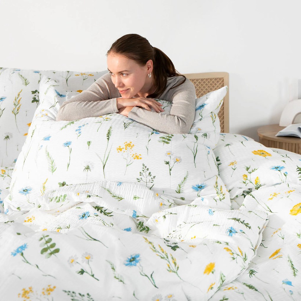 Goldea krepp ágyneműhuzat - magyar rét 140 x 200 és 50 x 70 cm