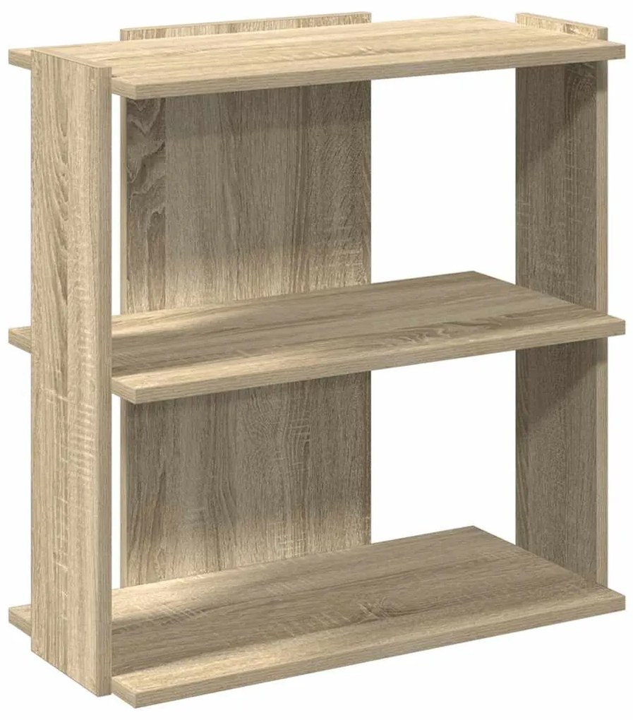 3 szintes sonoma tölgy színű szerelt fa könyvespolc 60x30x60 cm