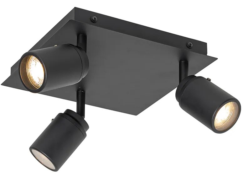 Okos fürdőszoba spotlámpa fekete négyzet alakú IP44 3 Wifi GU10 - Ducha