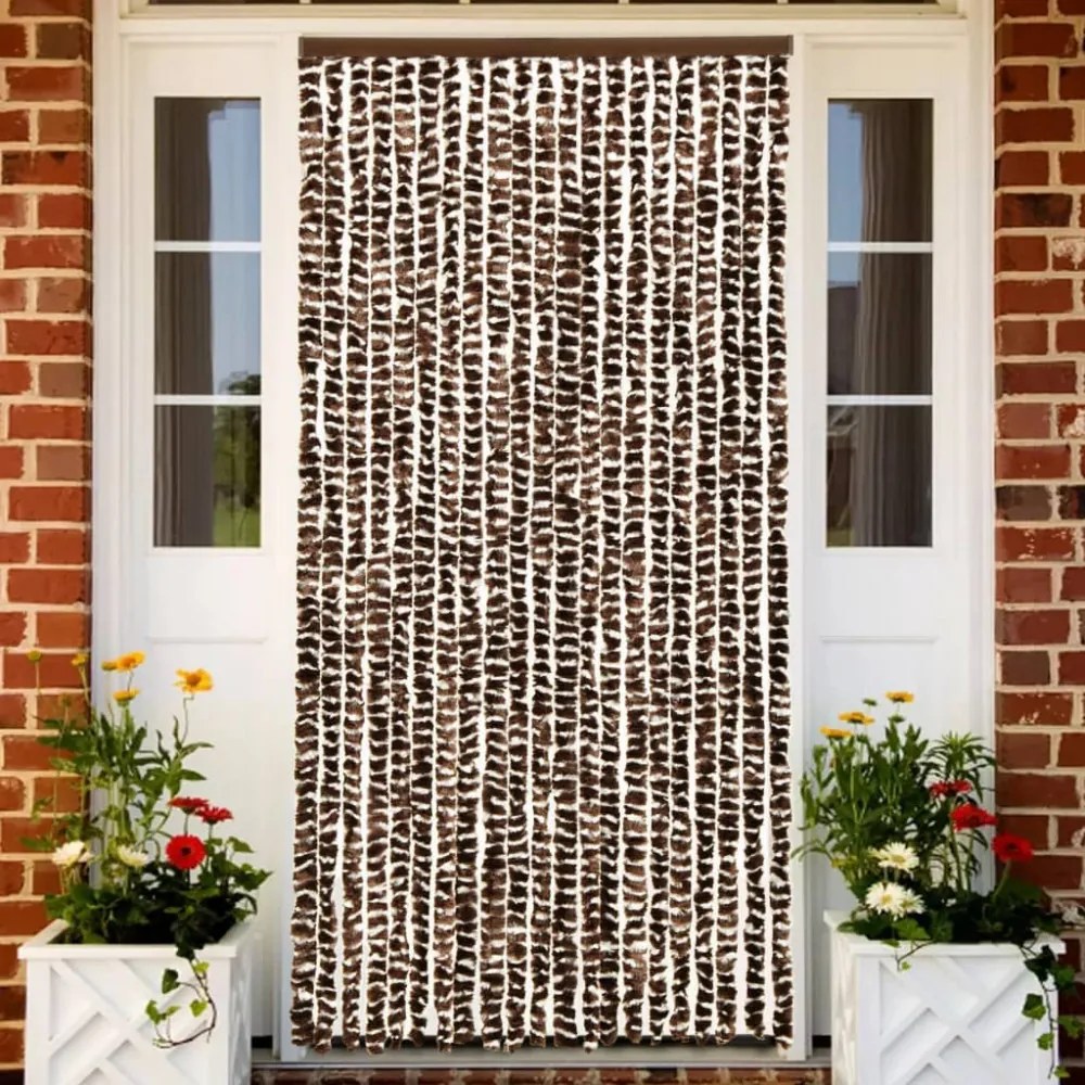 barna és fehér zsenília rovarfüggöny 56 x 185 cm