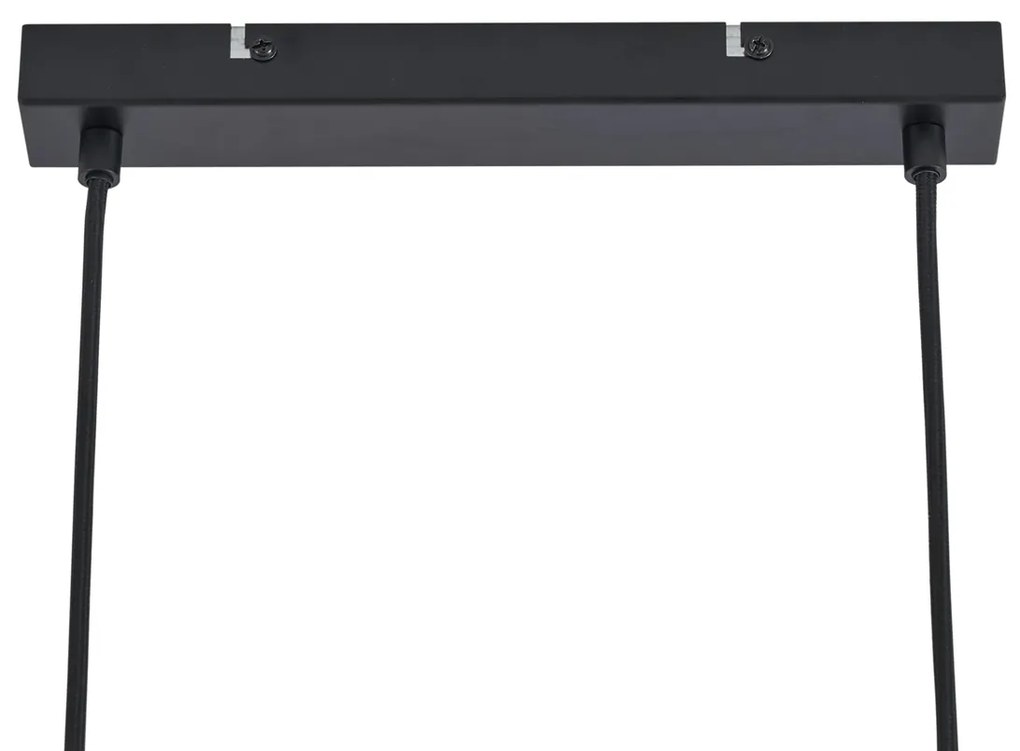 Modern függőlámpa fekete fa, füstüveggel, 4-es - Aleks