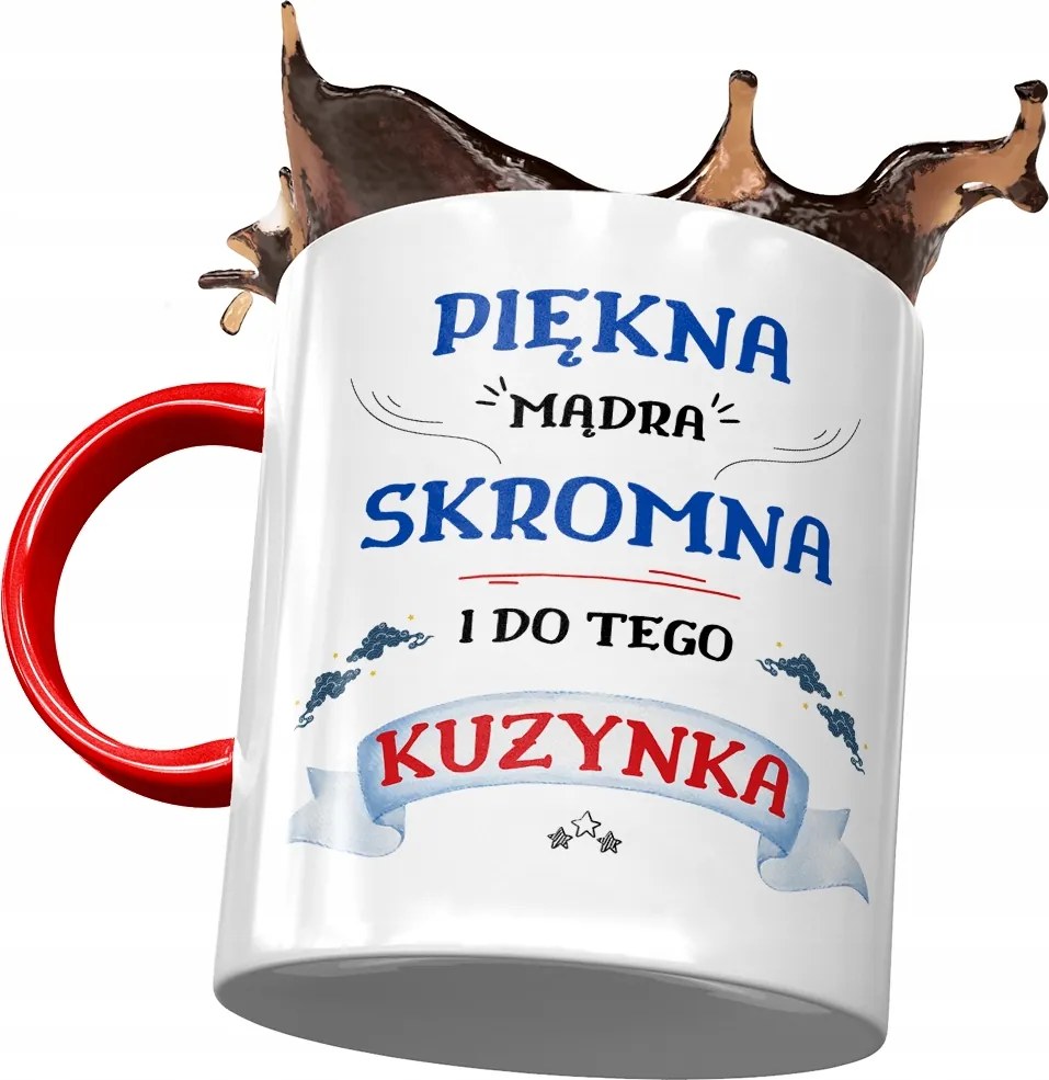 Piros Bögre Unokatestvérnek Születésnapra Ajándék Nyomtatott Fotóval