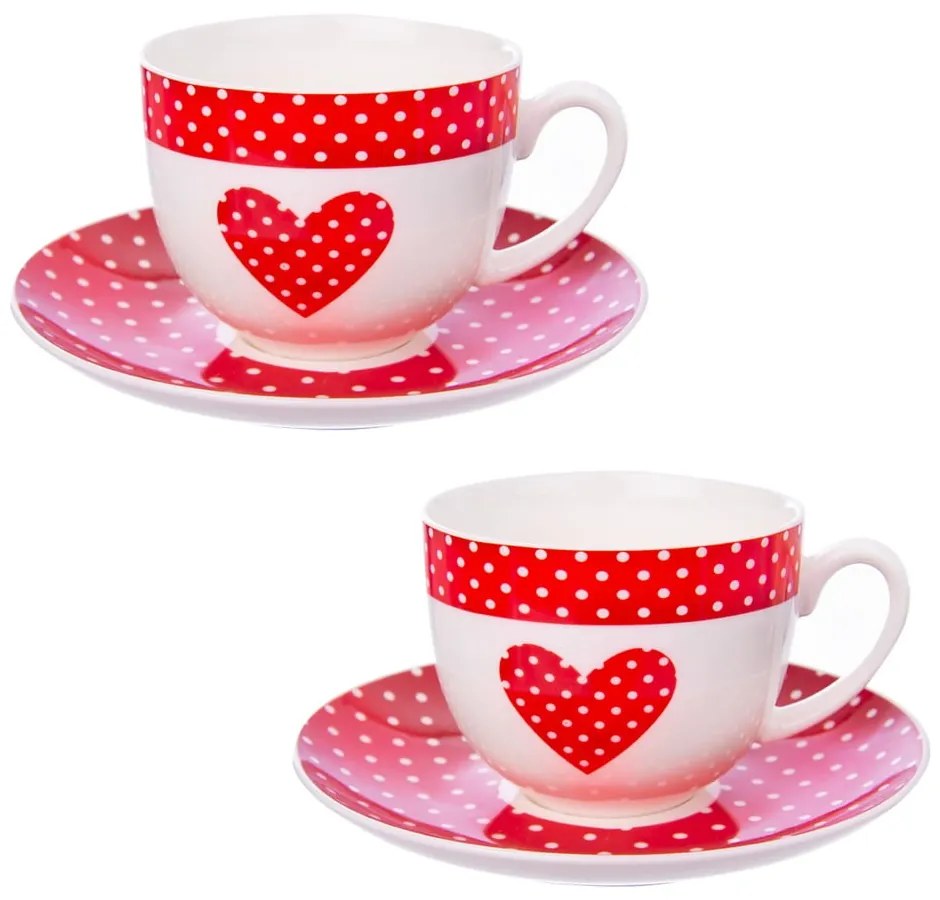Piros porcelán csésze szett 2 db-os 280 ml – Orion