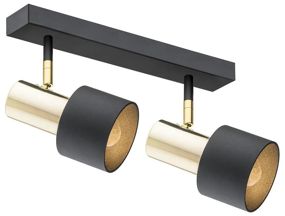 Argon 0925 - Spotlámpa DORIA 2xE27/15W/230V fekete/sárgaréz