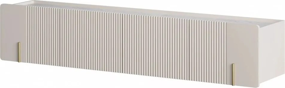 Malmi fali TV szekrény 200 cm - kasmír / crema bianca / arany