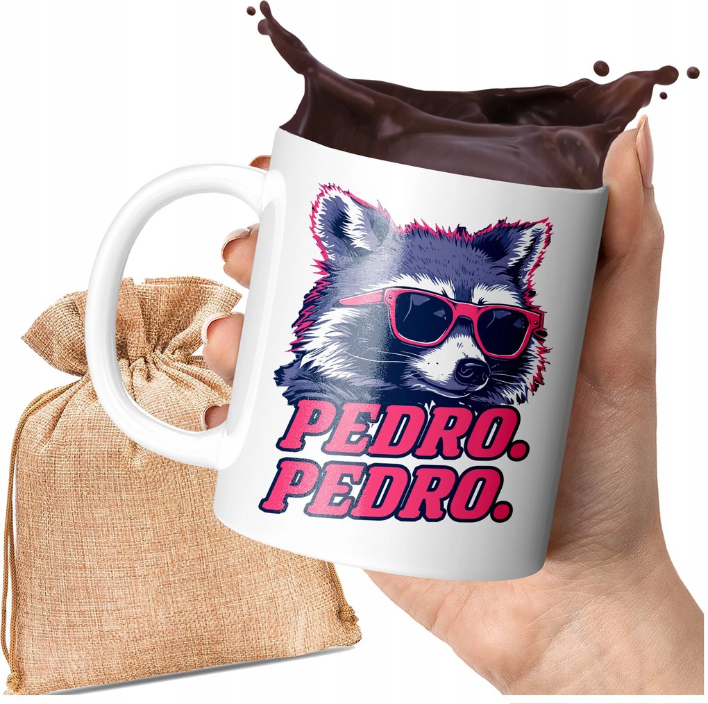 Nyomott Mintás Bögre Tik Tok Mosómedve Pedro Pedro Stílusos Nyomat 330 ML