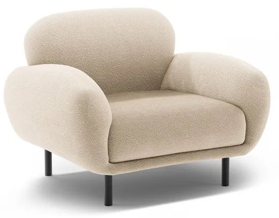Bézs buklé fotel Poppy – Micadoni