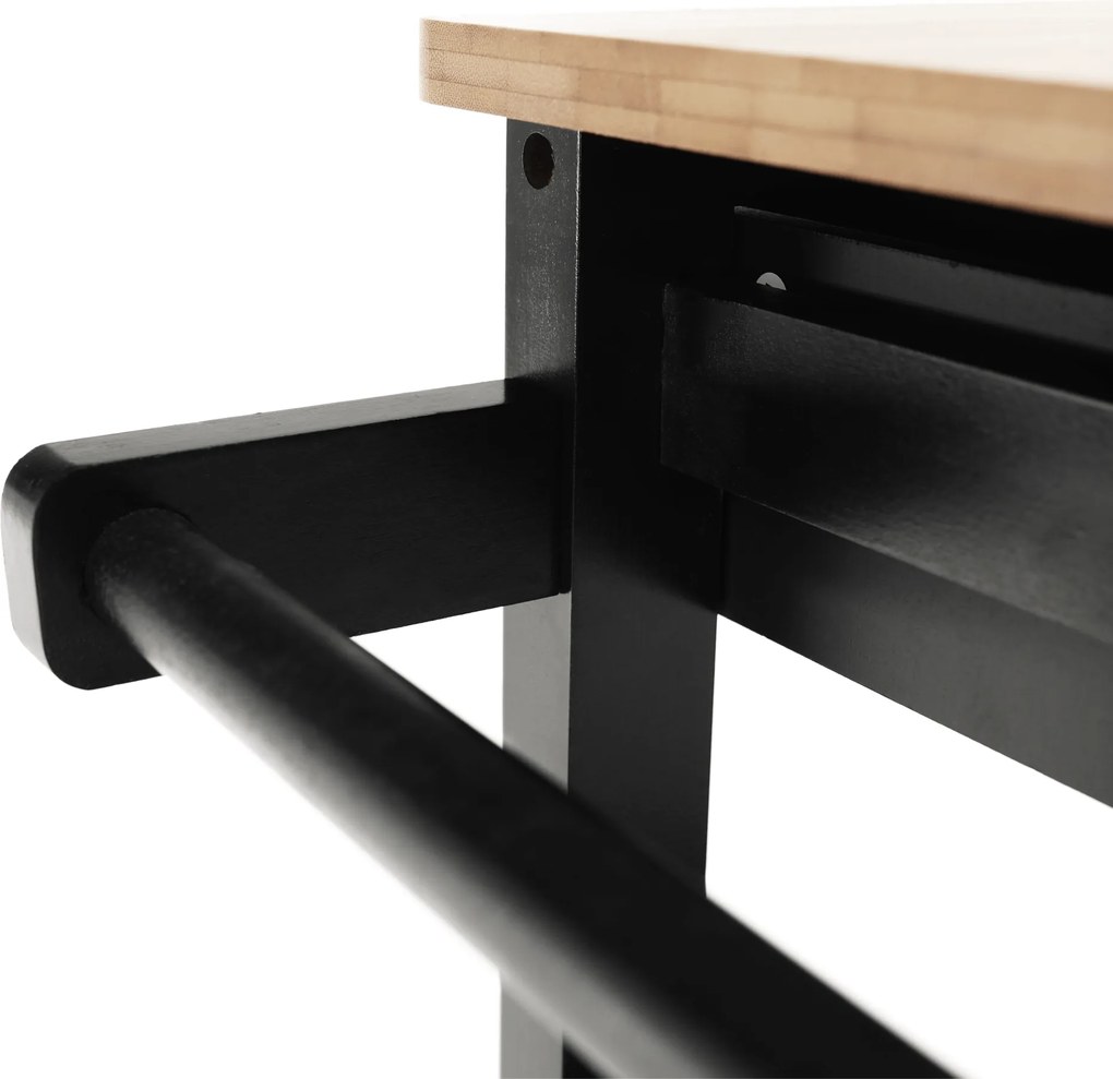 Tálalókocsi, természetes/fekete, ARETE