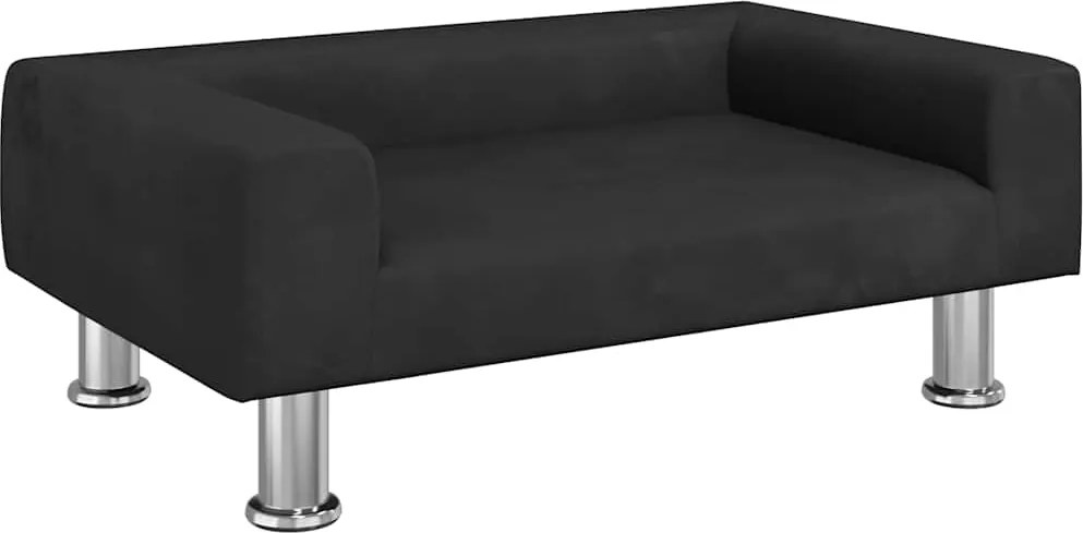 vidaXL fekete bársony kutyaágy 70 x 45 x 26,5 cm