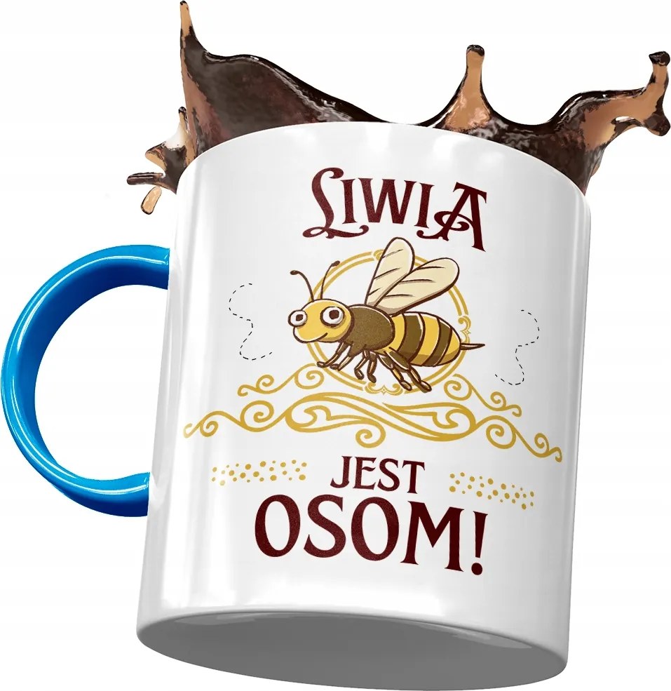 Kék Bögre Lívia Feleség Barátnő Ajándék Nyomtatott Fotóval