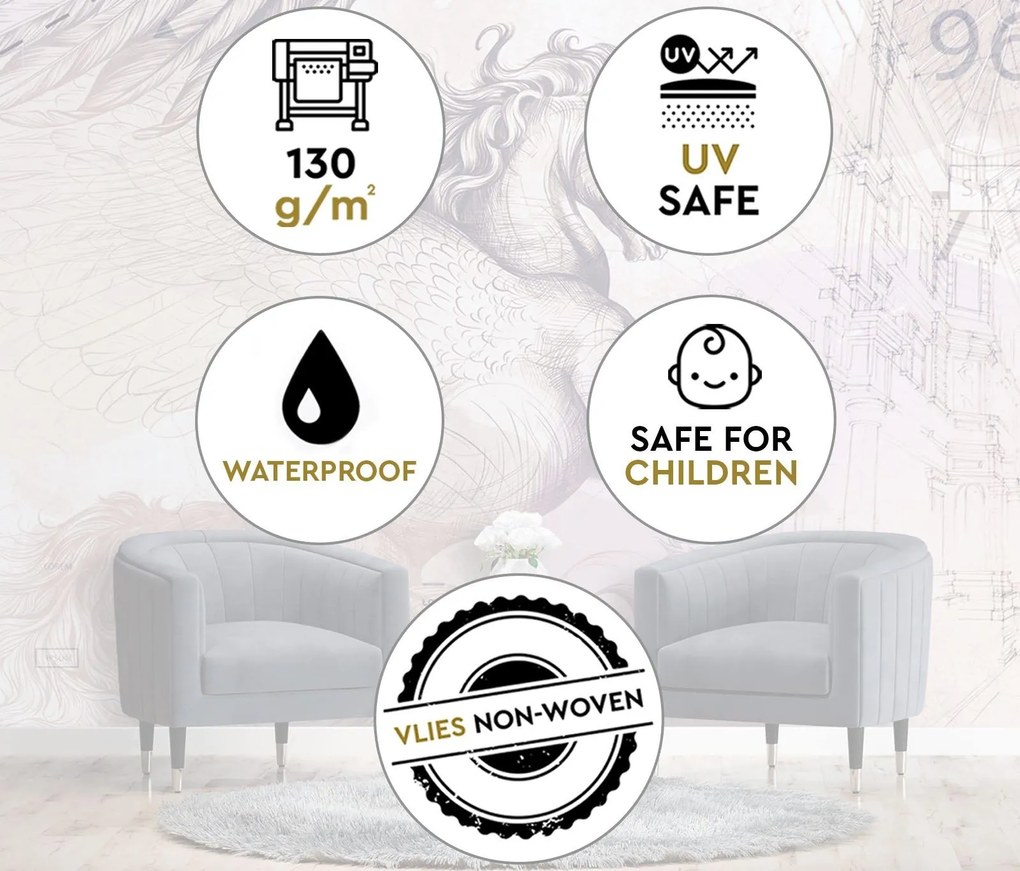 Gario Fotótapéta Pegazus, szárnyas ló, absztrakt Anyag: Vlies, Méret: 100 x 70 cm