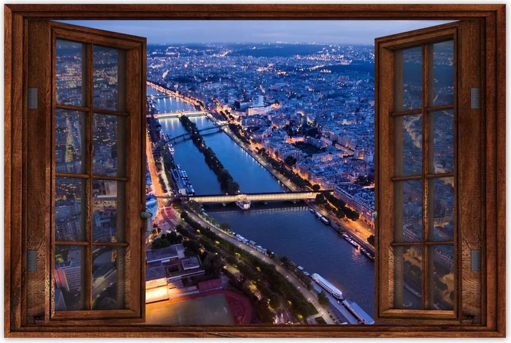 Poszterek 90x60 Éjszakai panoráma Párizs