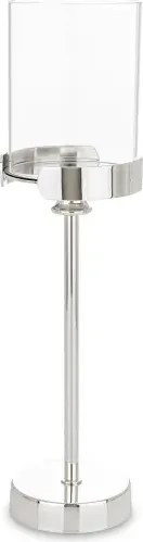 Ezüst dekoratív gyertyatartó elegáns belső dekoráció, luxus akcentus