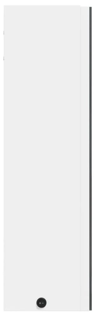 fehér tükrös fürdőszobaszekrény LED-del 60 x 13 x 52 cm