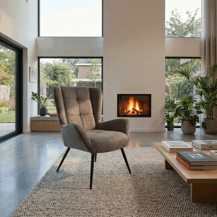 Fotel (füles), szürke, szövet, AK-H9206 GREY2