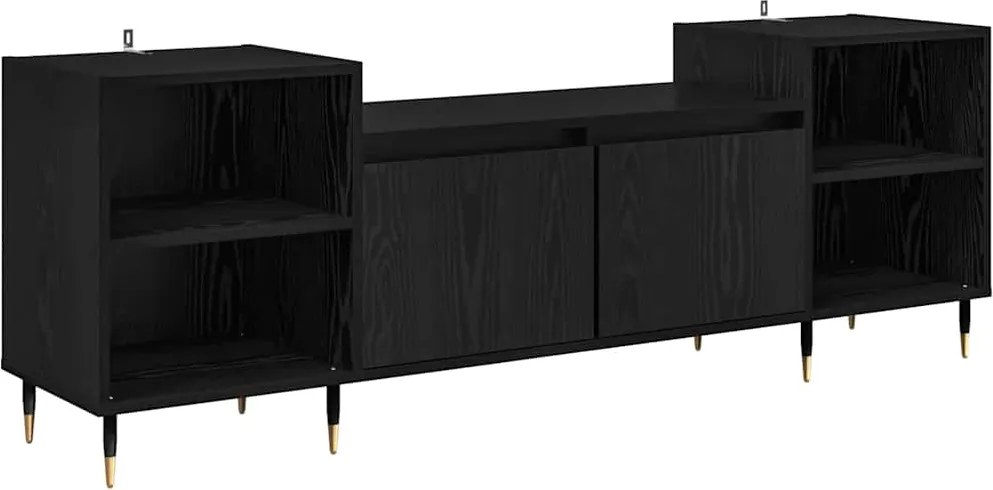 vidaXL TV szekrény Fekete tölgy 160 x 35 x 55 cm Faanyag