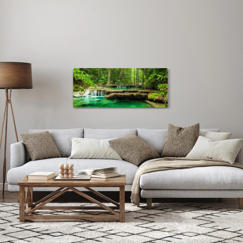 Kép - Zöld vízesés (120x50 cm)