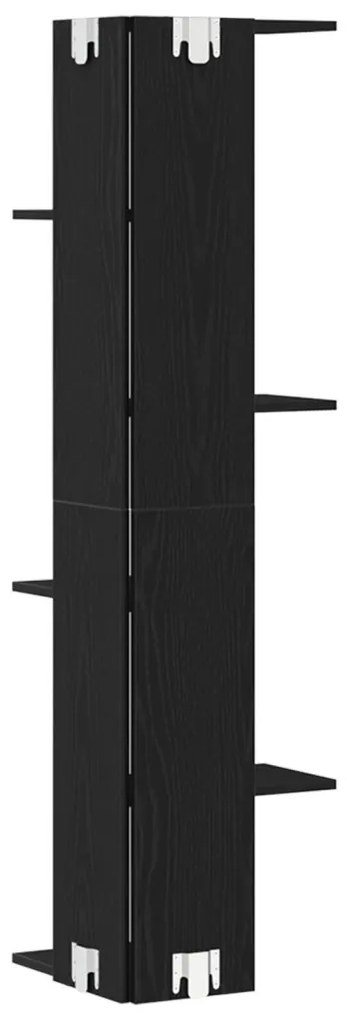 Fali Sarokpolc Fekete Tölgy 36,5x36,5x140 cm Műgyanta
