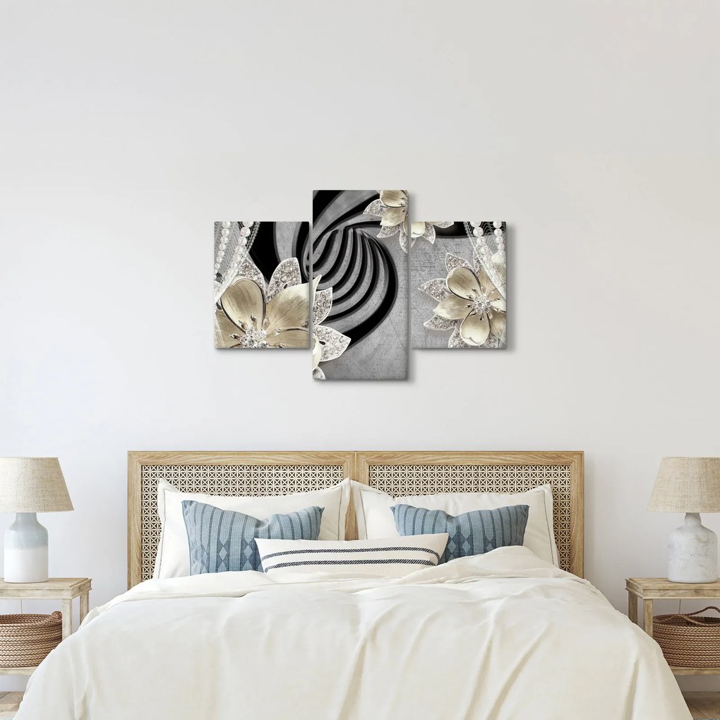 Kép - 3D arany virágok (90x60 cm)
