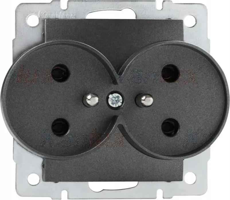 Logi Grafit dupla elektromos aljzat földeléssel Kanlux