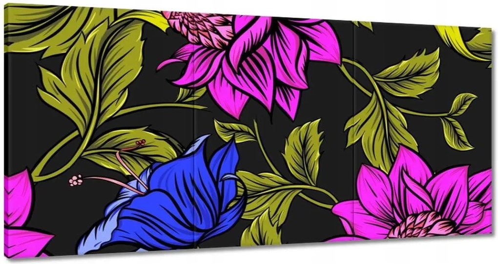 Vászonkép 180x90 Virágok Levelek