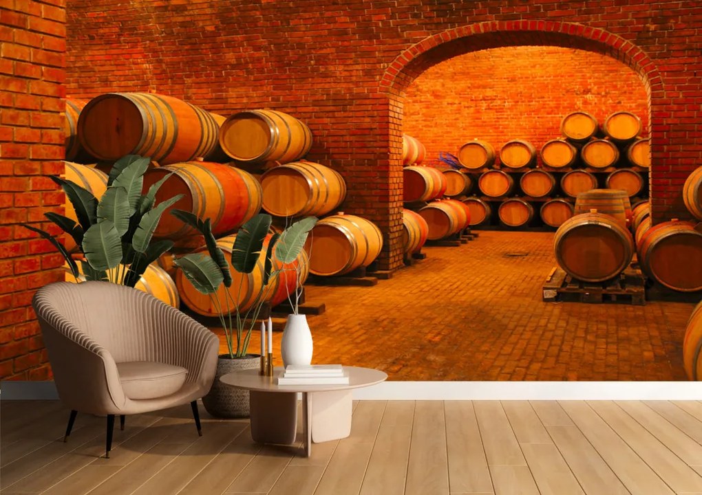Fotótapéta Wine Barrels in the Wine Vault, 368 x 254 cm