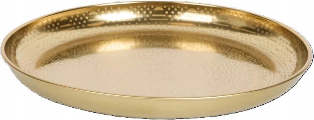 Fém Tálca Keleti Fém Arany Dekorációs Tányér 32 CM.