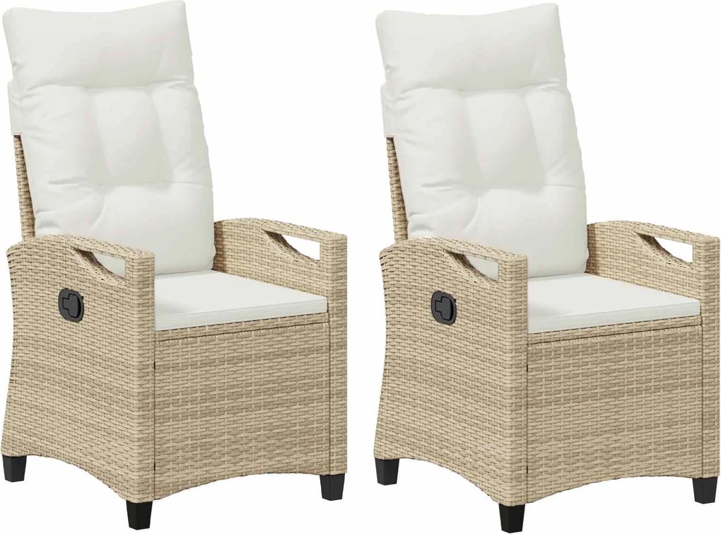 vidaXL Kerti Szék 2 pcs Beige és krém 56 x 60 x 112 cm