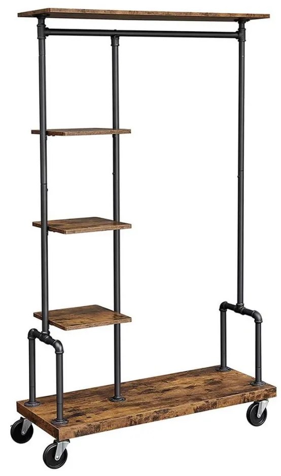 Mozgatható álló ruhafogas LINEA barna/fekete