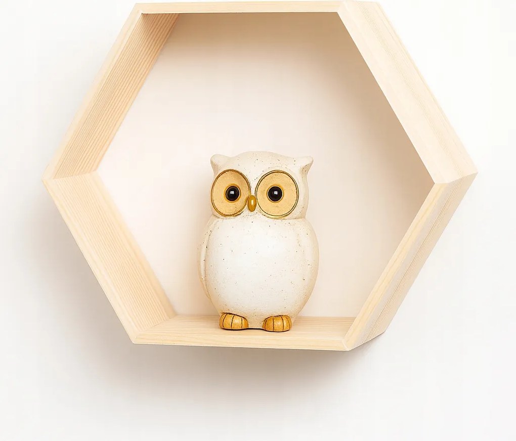 Fali Polc Fa Méhsejt Hexagon Függő Dekoratív 35x30,5