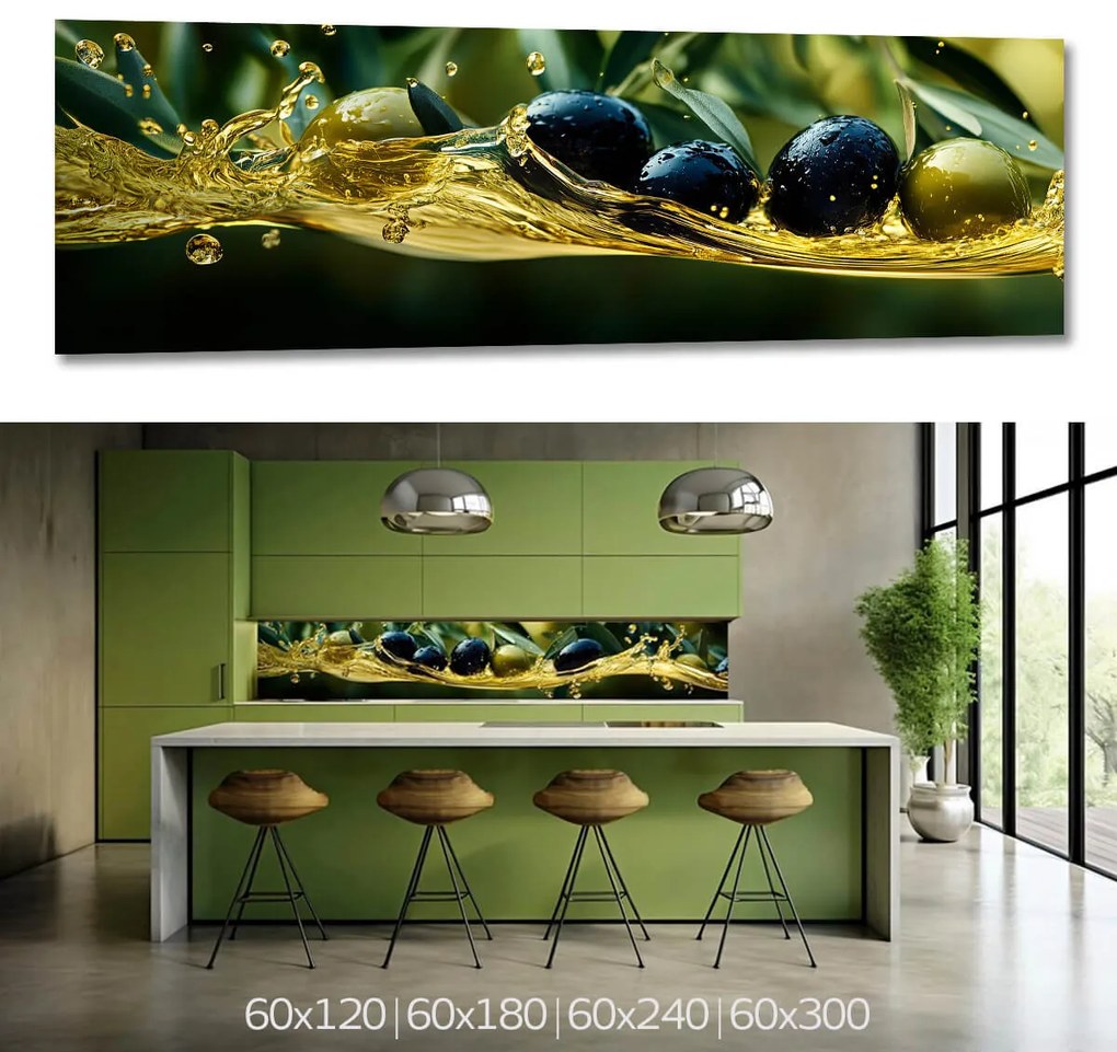 Wallplex konyhahátfal Zamatos Oliva (Méret: 60x120)